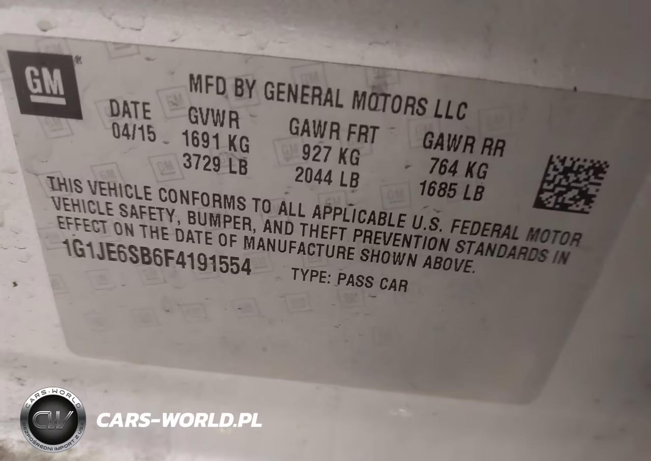2015 Chevrolet Sonic Ltz Auto VIN:1G1JE6SB6F4191554 - 9
