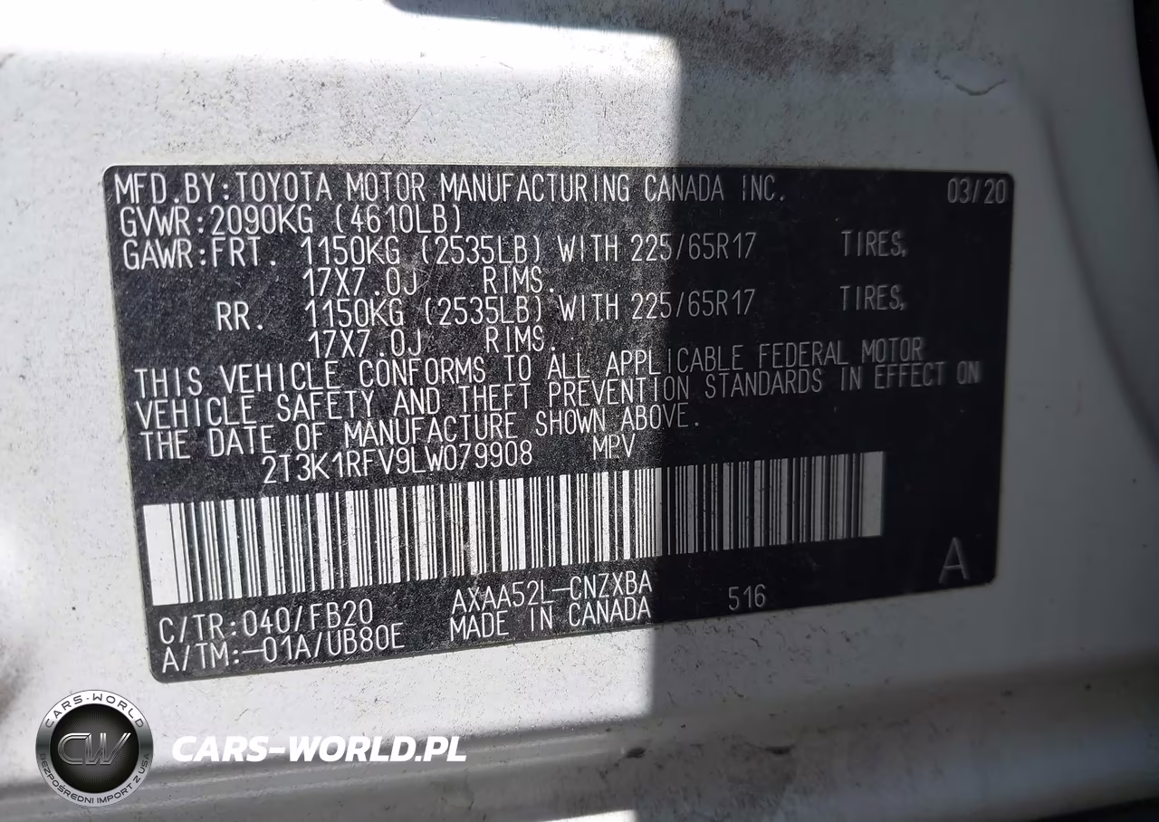 2020 Toyota Rav4 Le VIN:2T3K1RFV9LW079908 - 9