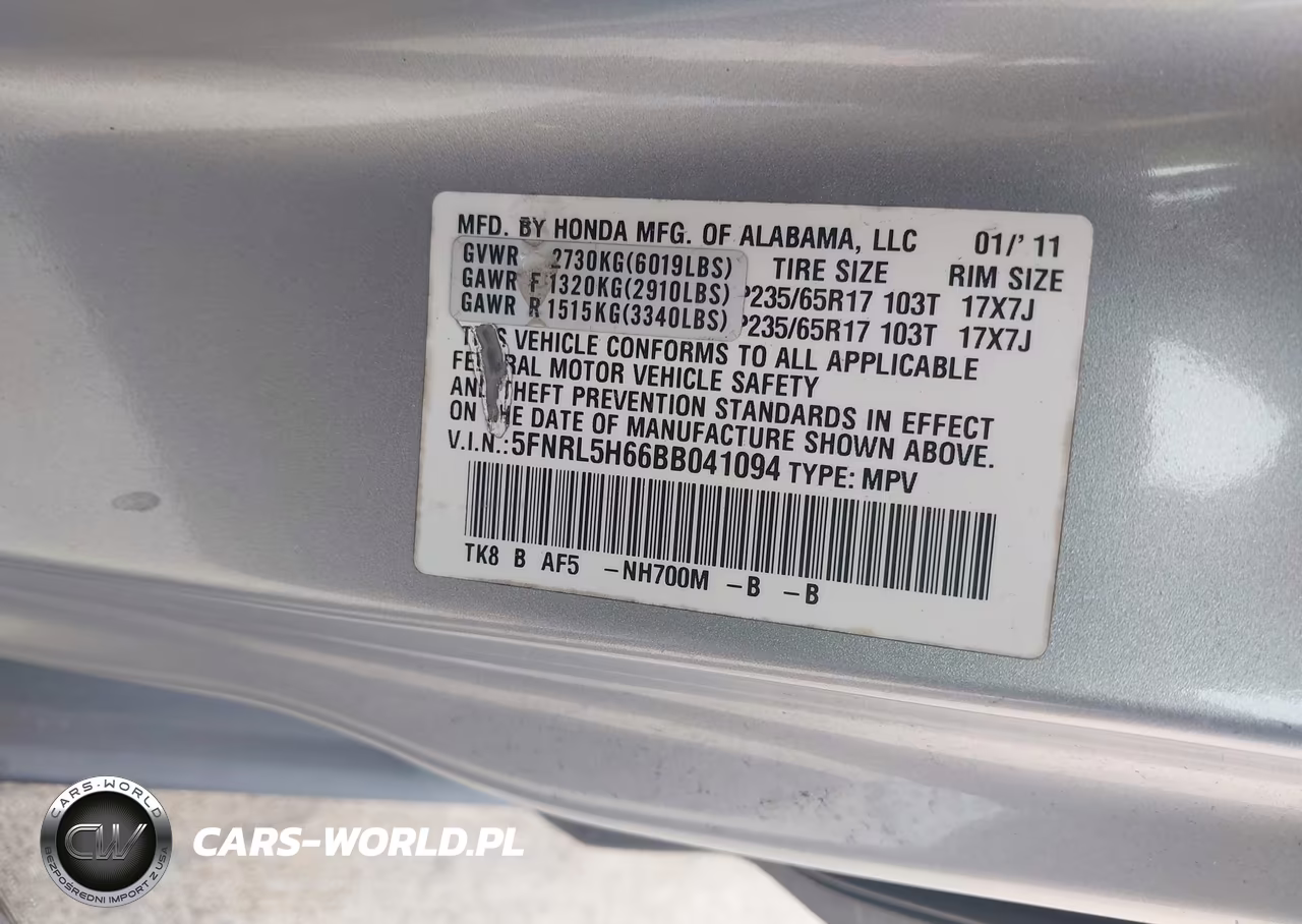 2011 Honda Odyssey Ex-L VIN:5FNRL5H66BB041094 - 9