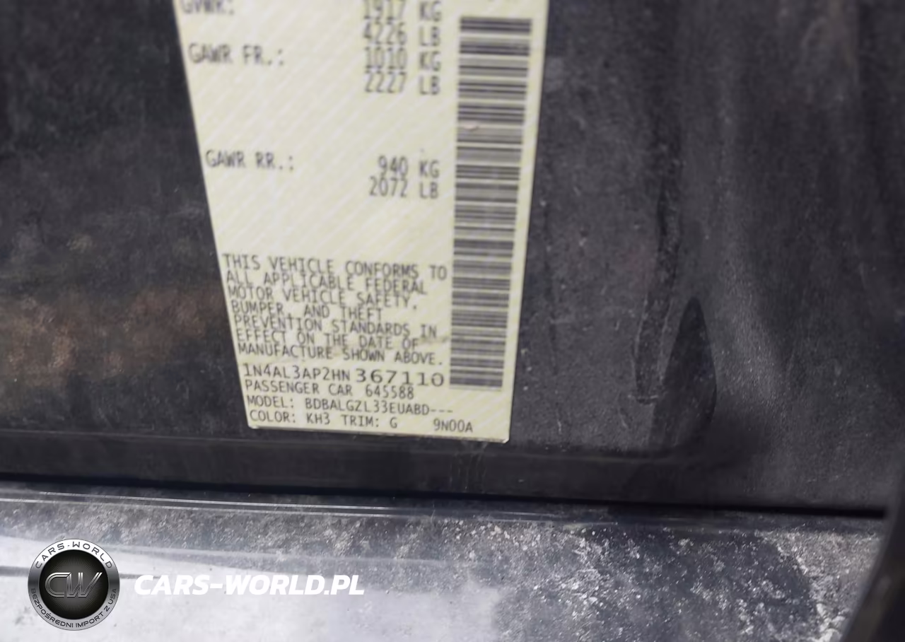 2017 Nissan Altima 2.5 S VIN:1N4AL3AP2HN367110 - 9