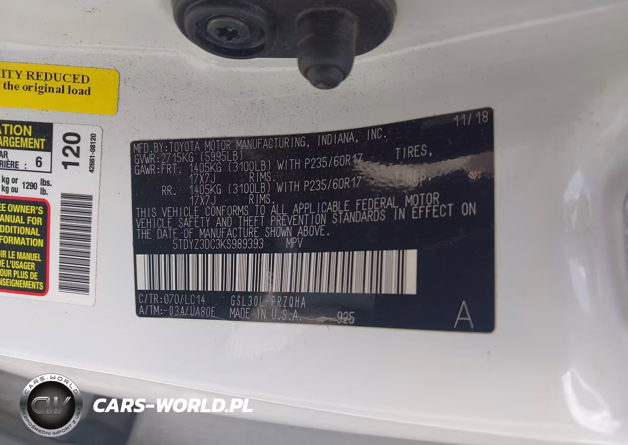 2019 Toyota Sienna Xle 8 Passenger VIN:5TDYZ3DC3KS989393 - 9