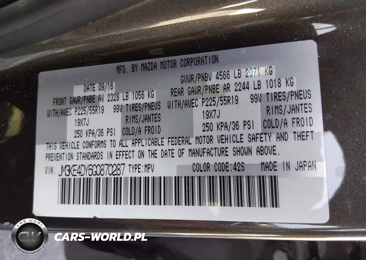 2016 Mazda Cx-5 Grand Touring VIN:JM3KE4DY6G0870287 - 9