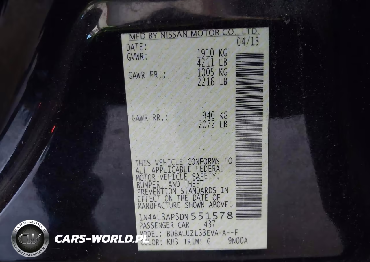 2013 Nissan Altima 2.5 Sv VIN:1N4AL3AP5DN551578 - 9