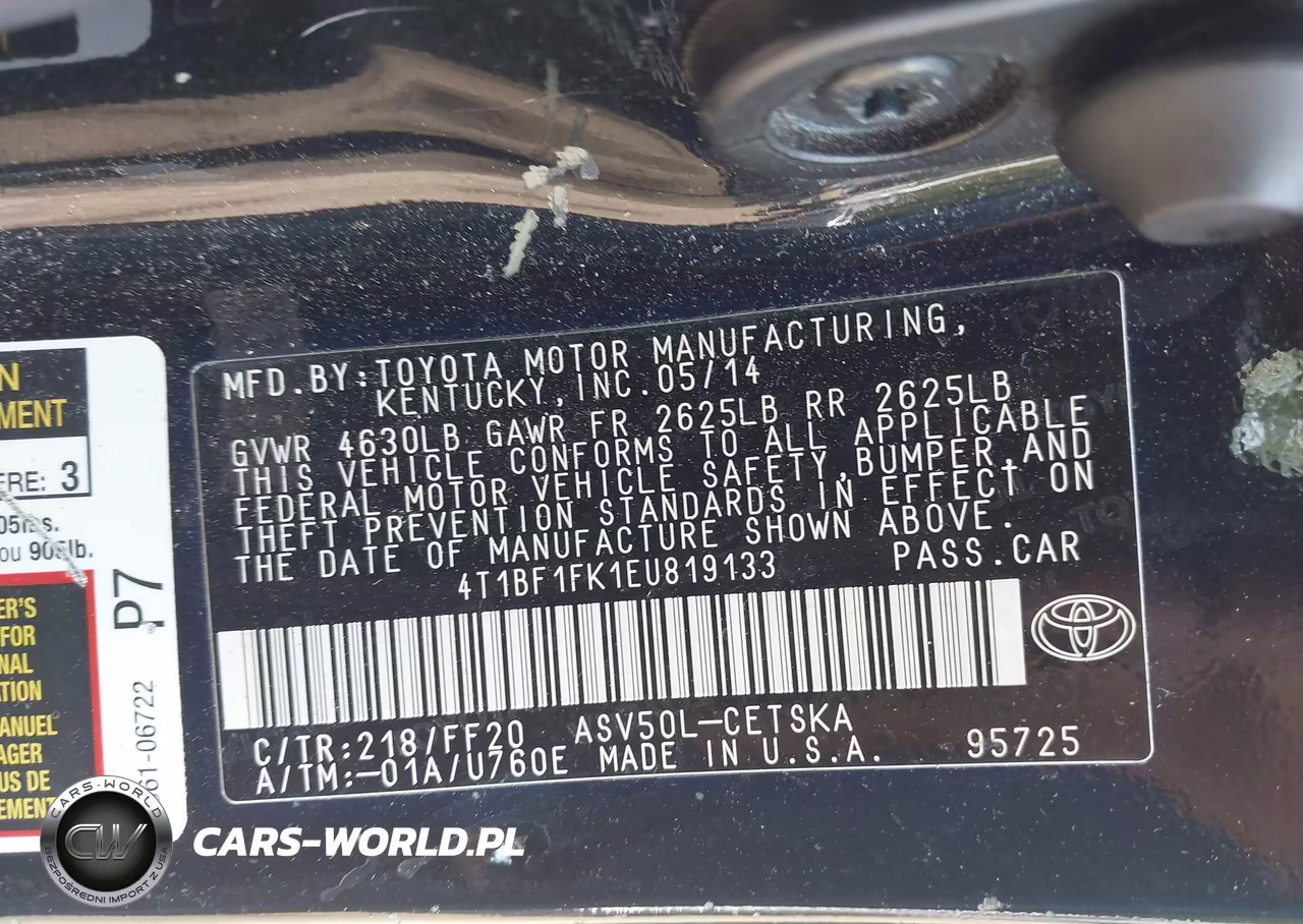 2014 Toyota Camry Se VIN:4T1BF1FK1EU819133 - 9