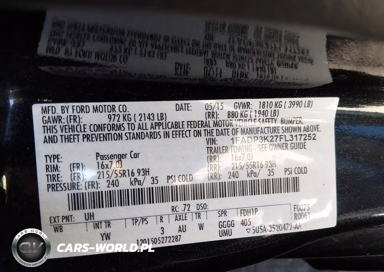 2015 Ford Focus Se VIN:1FADP3K27FL317252 - 9