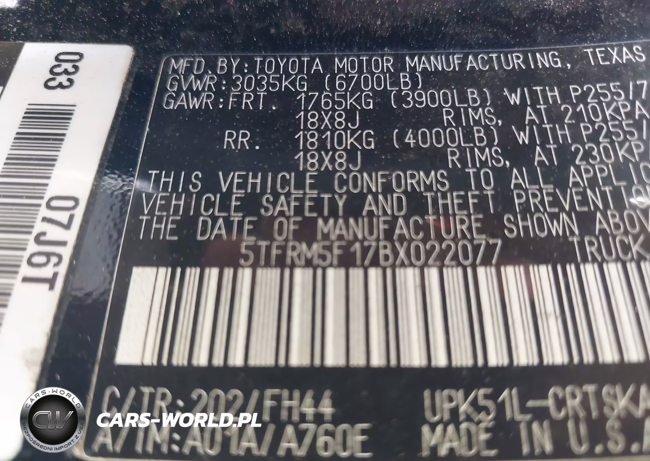 2011 Toyota Tundra Grade 4.6L V8 VIN:5TFRM5F17BX022077 - 9