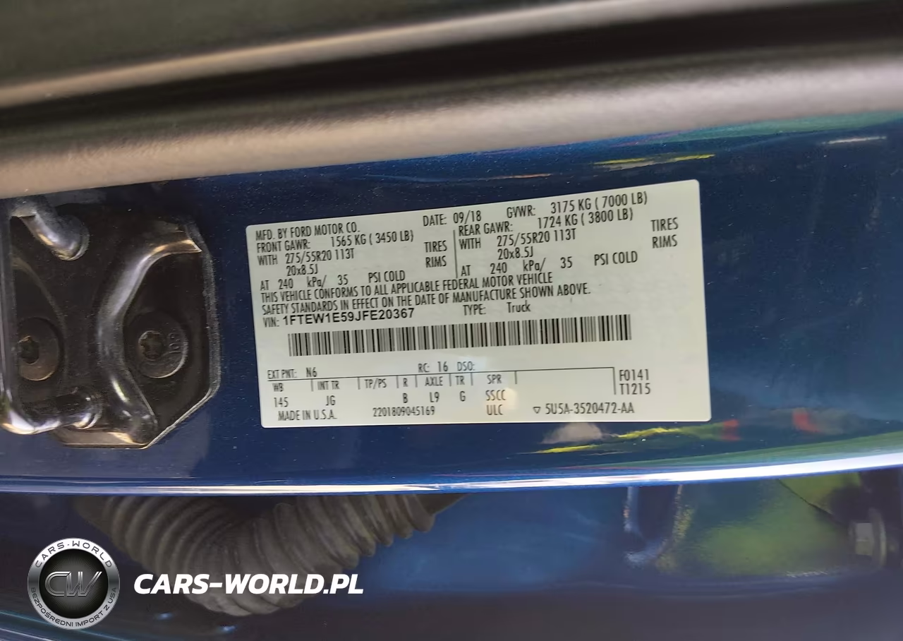 2018 Ford F150 Supercrew VIN:1FTEW1E59JFE20367 - 9