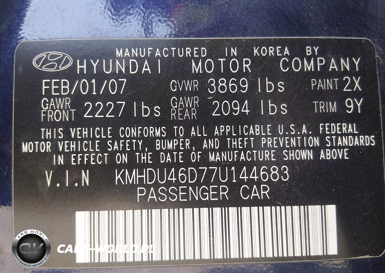2007 Hyundai Elantra Gls-Limited-Se VIN:KMHDU46D77U144683 - 9