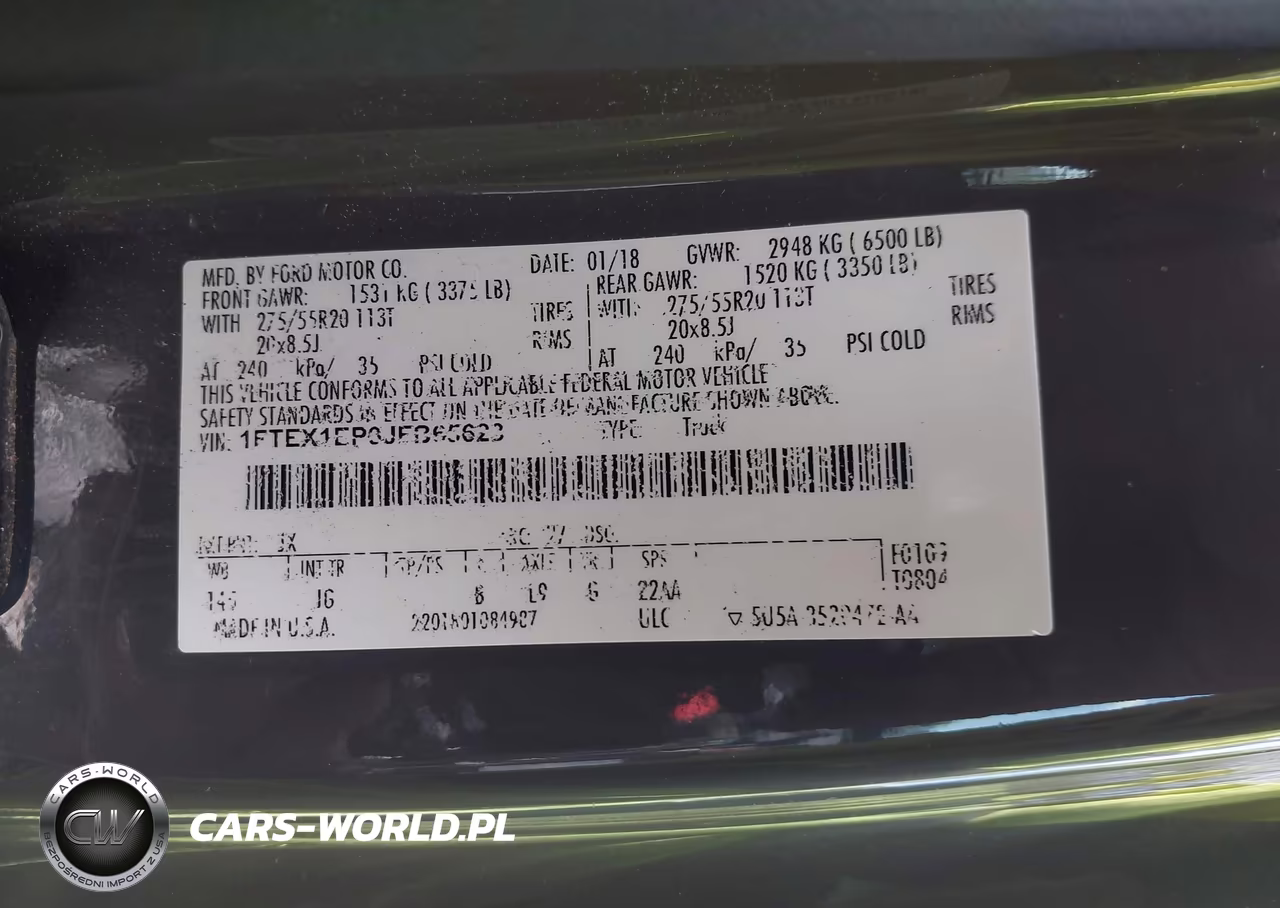 2018 Ford F-150 Xl VIN:1FTEX1EP9JFB65623 - 9