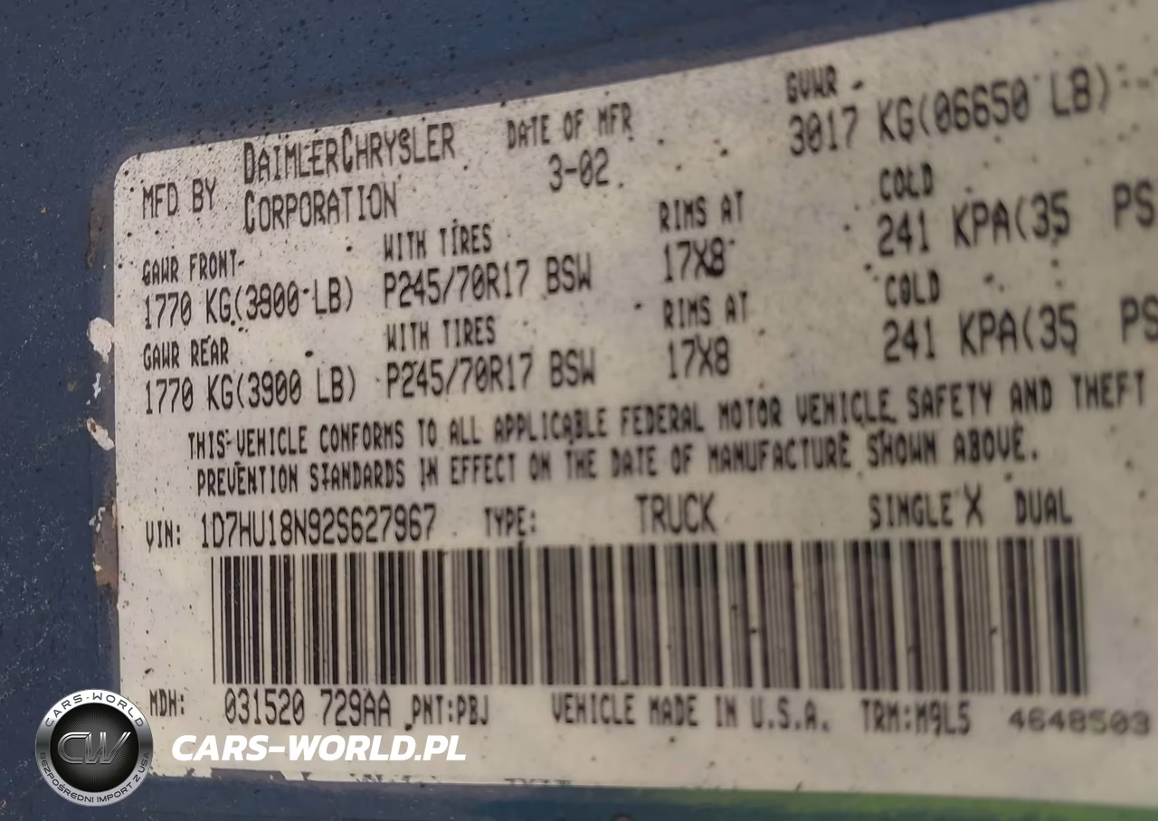 2002 Dodge Ram 1500 St VIN:1D7HU18N92S627967 - 9