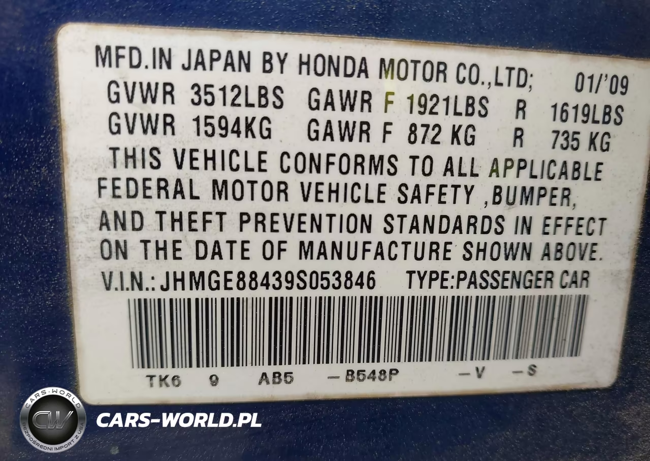 2009 Honda Fit Sport VIN:JHMGE88439S053846 - 9
