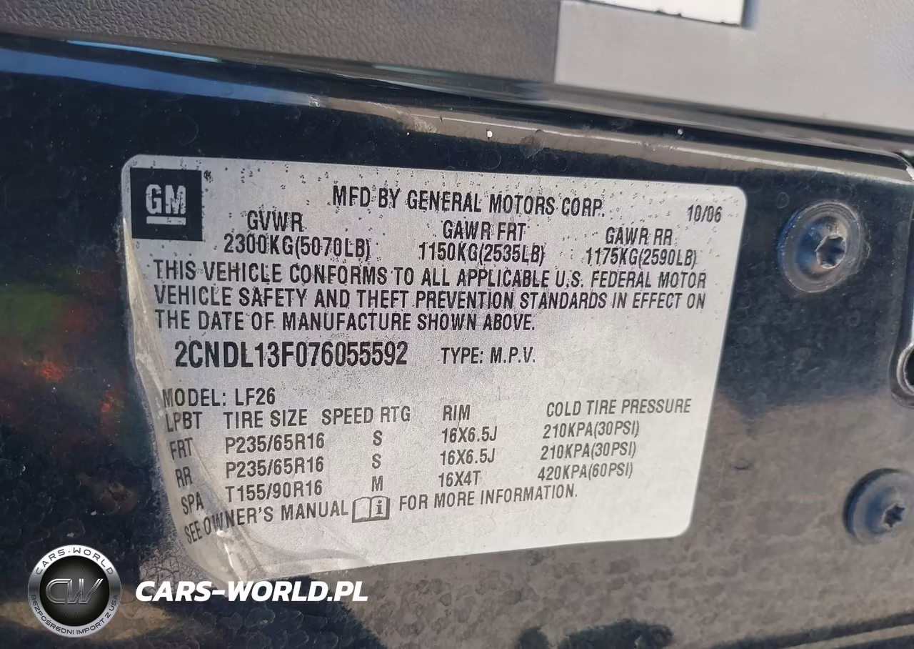 2007 Chevrolet Equinox Ls VIN:2CNDL13F076055592 - 9