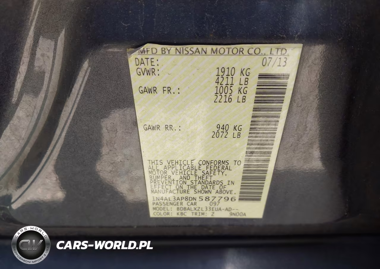 2013 Nissan Altima 2.5 Sl VIN:1N4AL3AP8DN587796 - 9