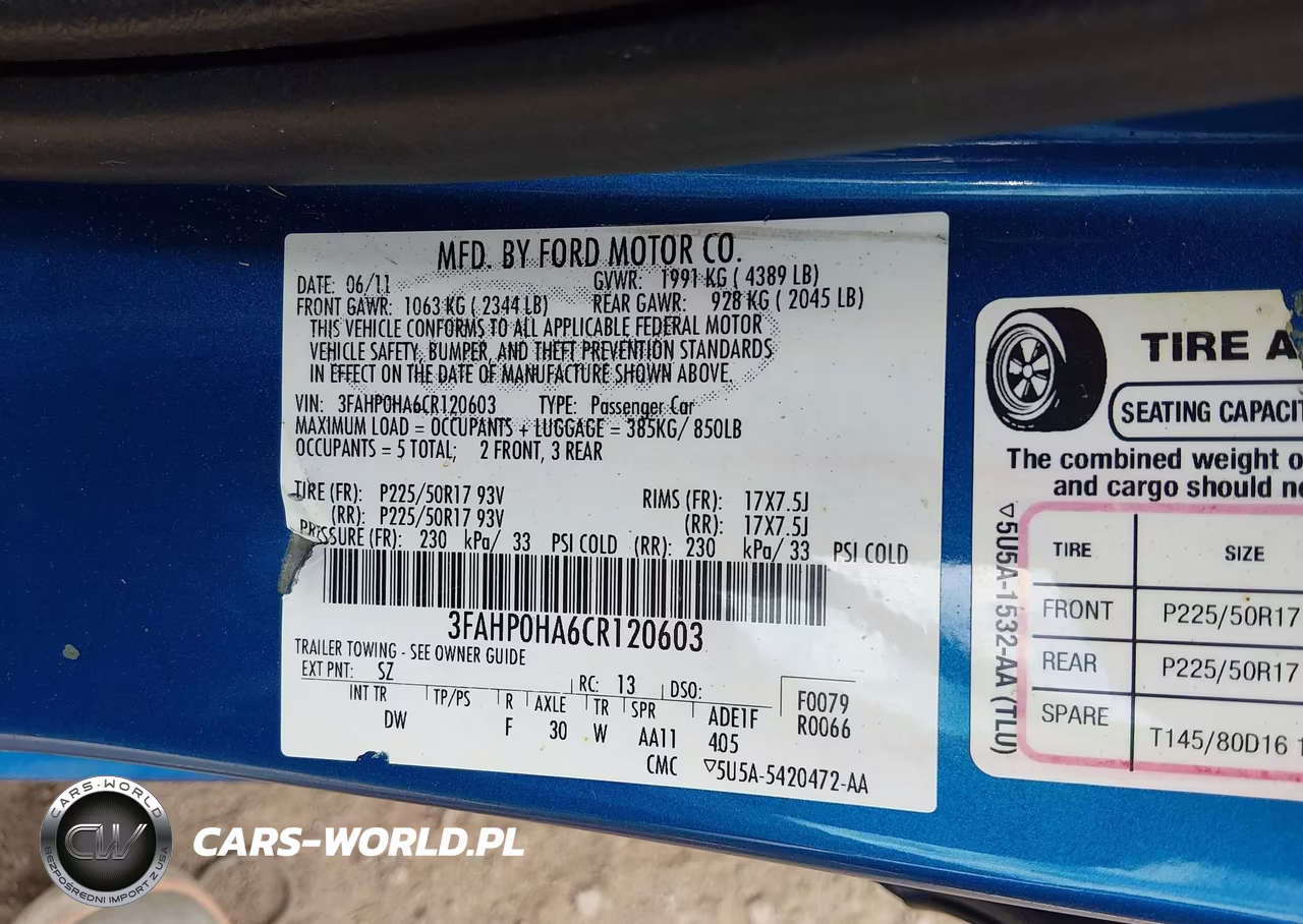 2012 Ford Fusion Se VIN:3FAHP0HA6CR120603 - 9