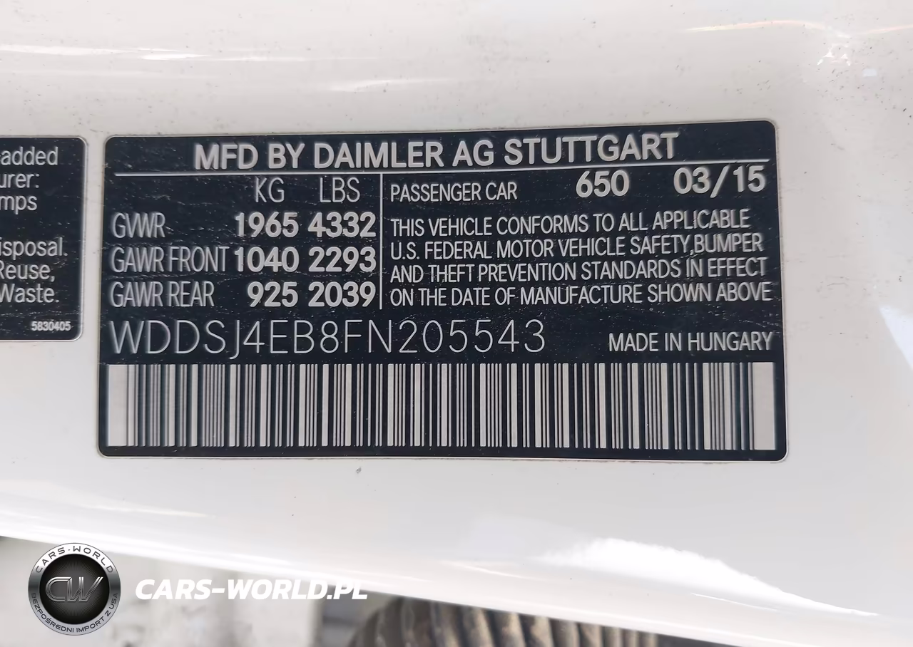 2015 Mercedes-Benz Cla 250 VIN:WDDSJ4EB8FN205543 - 9