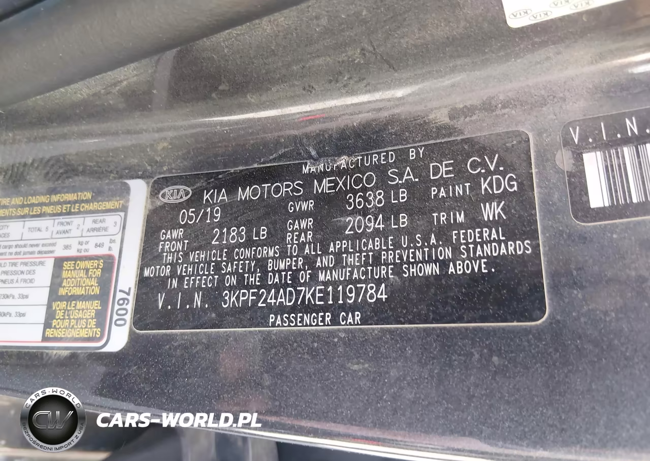 2019 Kia Forte Fe VIN:3KPF24AD7KE119784 - 9