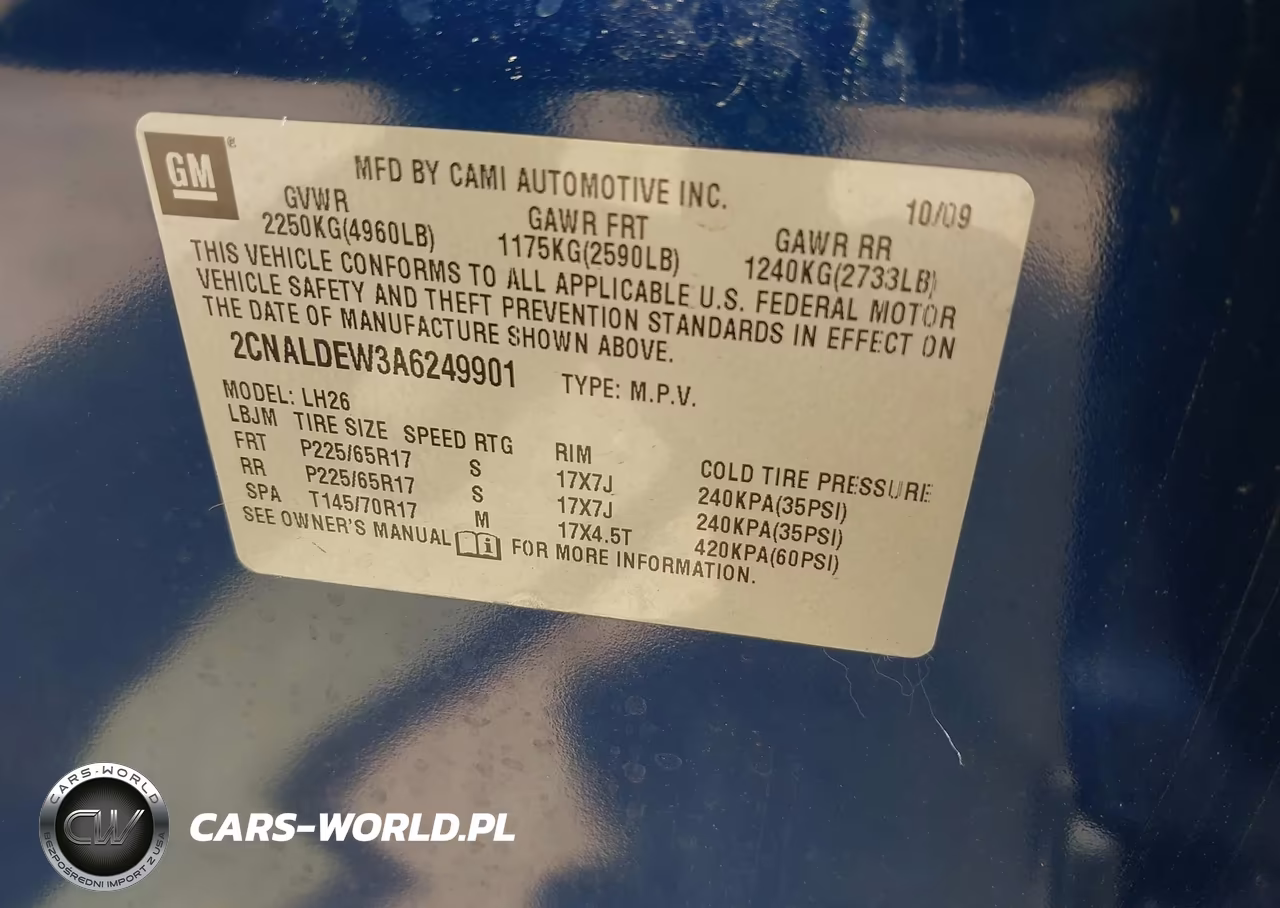 2010 Chevrolet Equinox Lt VIN:2CNALDEW3A6249901 - 9