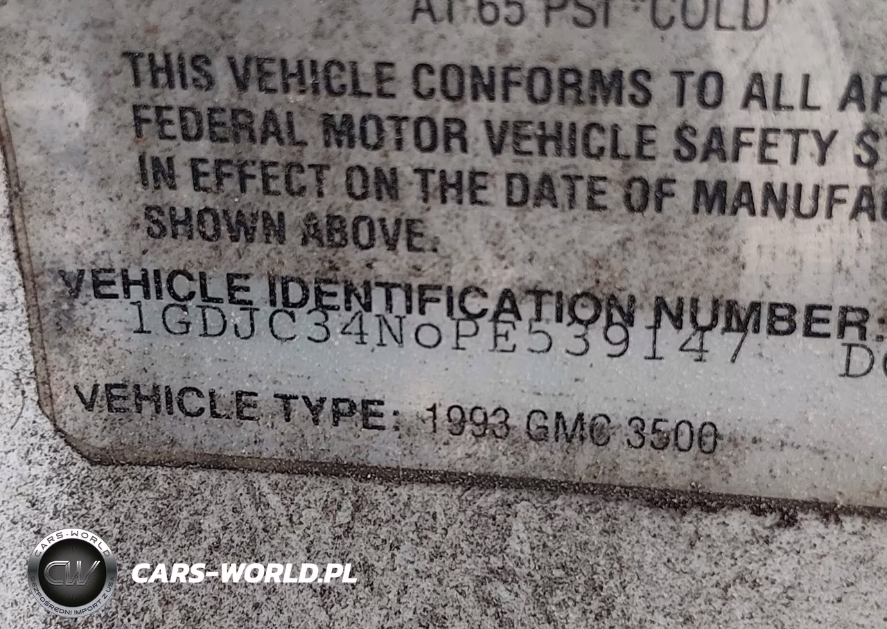 1993 GMC Sierra C3500 VIN:1GDJC34N0PE539147 - 8