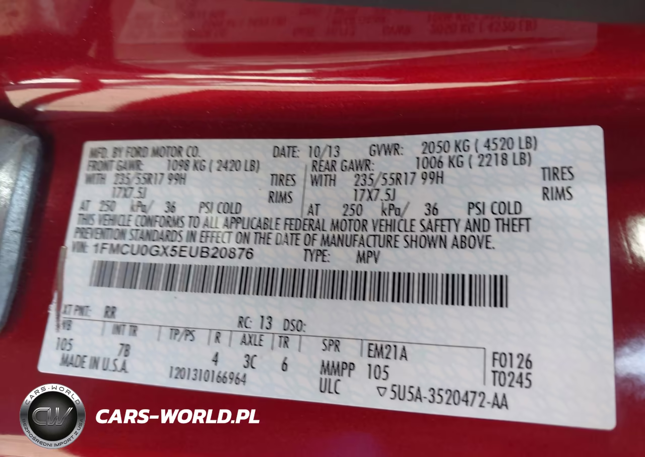 2014 Ford Escape Se VIN:1FMCU0GX5EUB20876 - 9