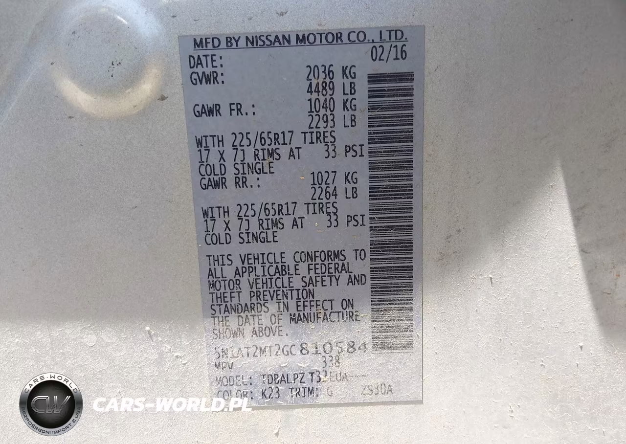 2016 Nissan Rogue S-Sl-Sv VIN:5N1AT2MT2GC810584 - 9