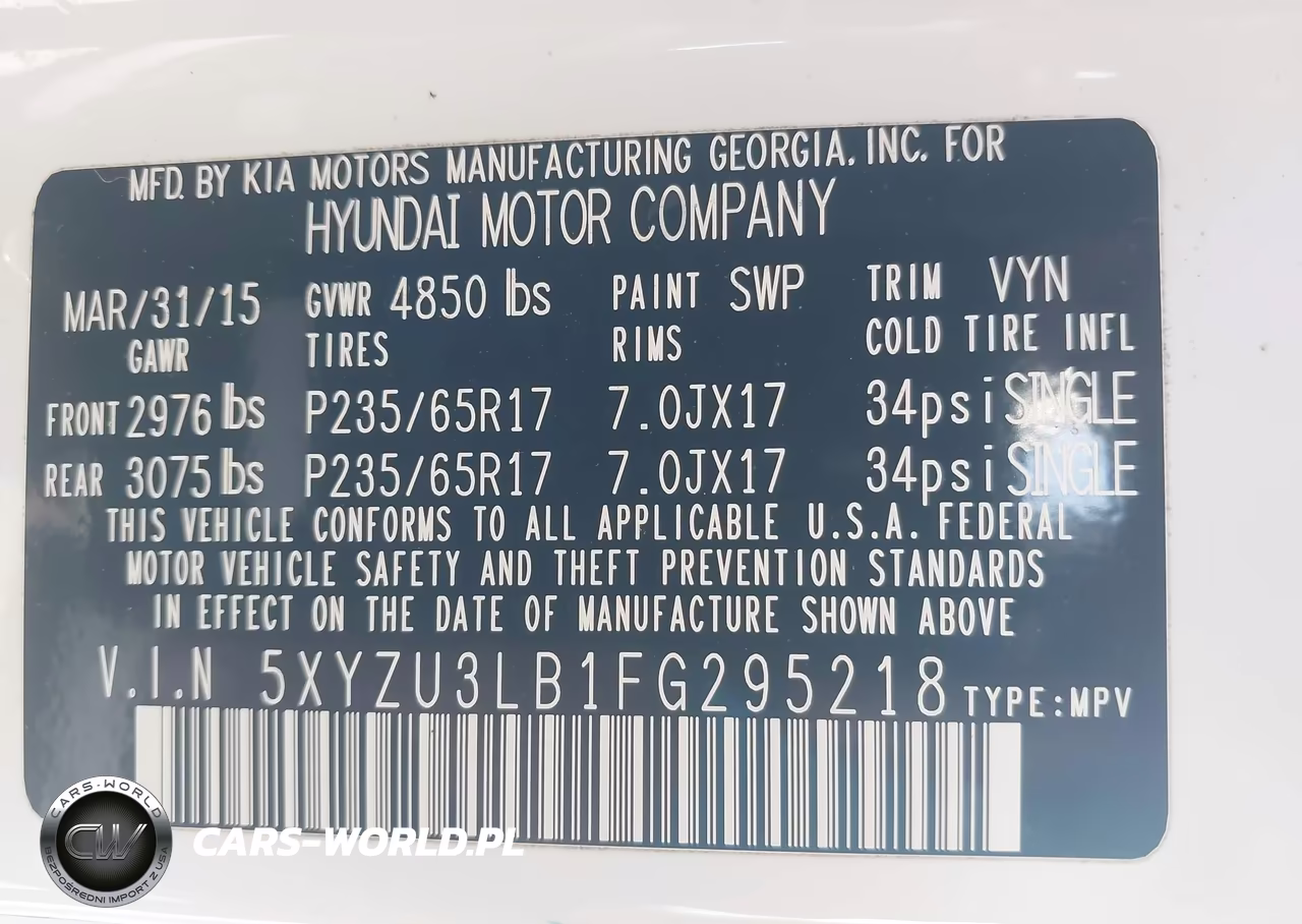 2015 Hyundai Santa Fe Sport 2.4L VIN:5XYZU3LB1FG295218 - 9