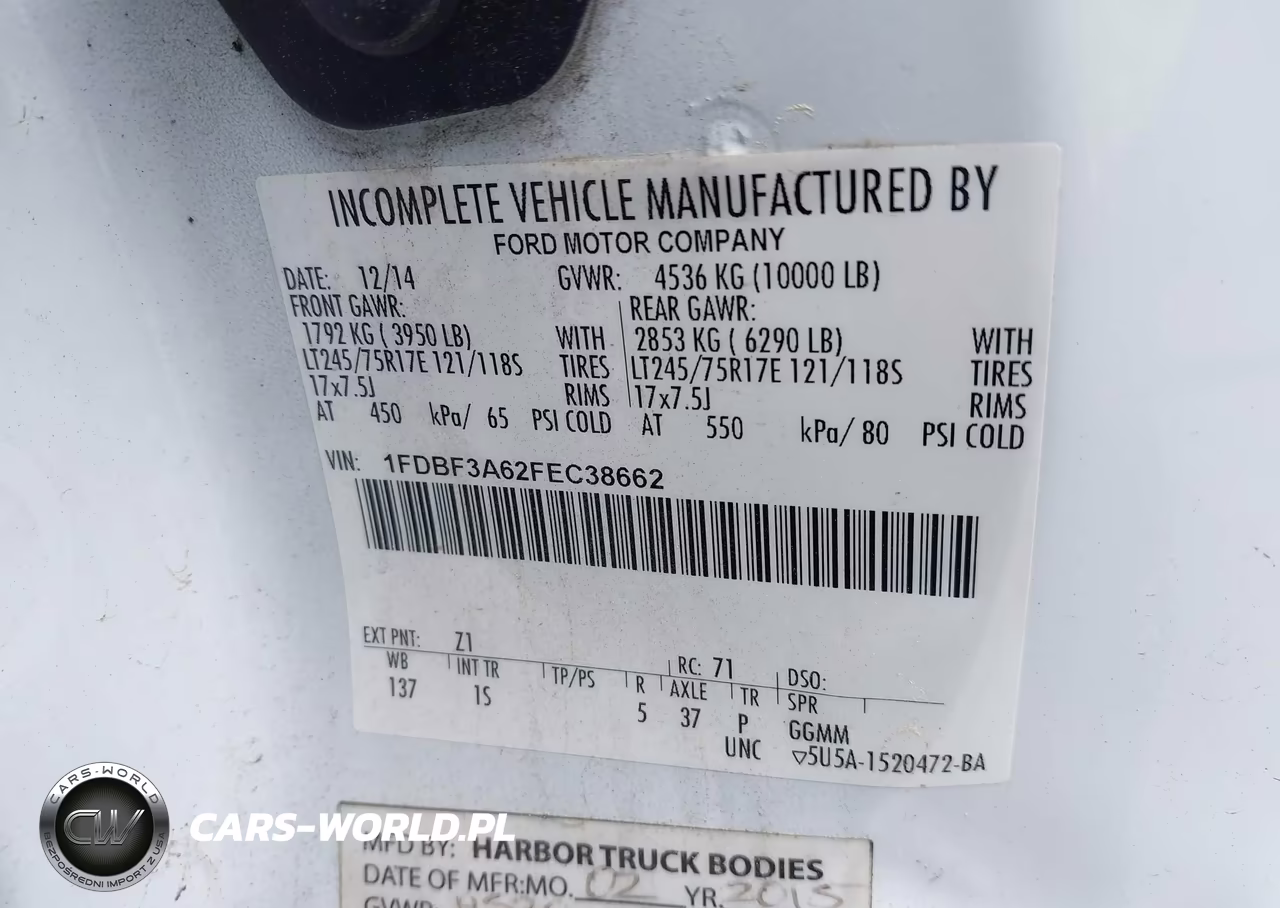2015 Ford F-350 Xl VIN:1FDBF3A62FEC38662 - 9