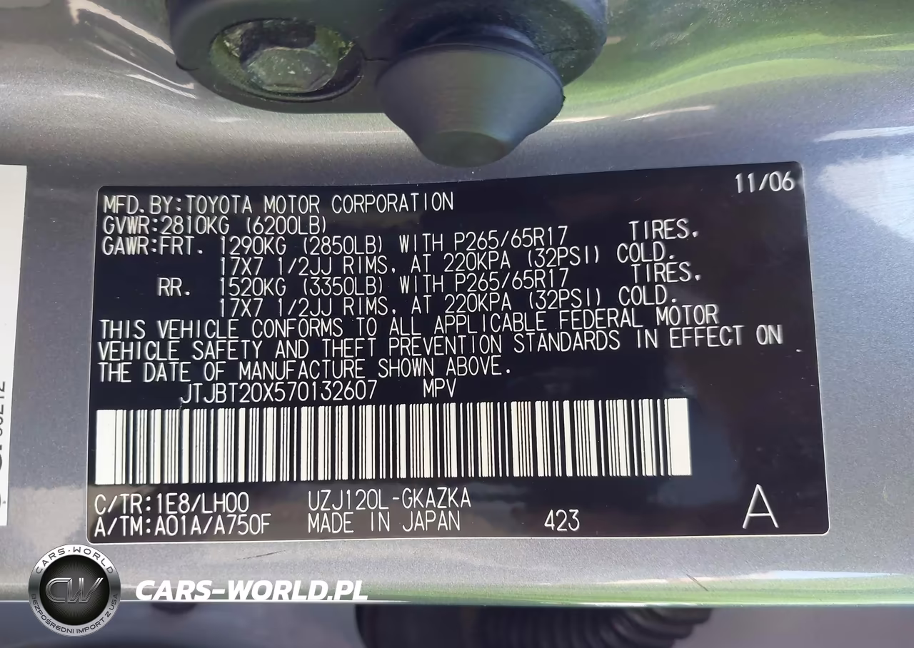 2007 Lexus Gx 470 VIN:JTJBT20X570132607 - 9