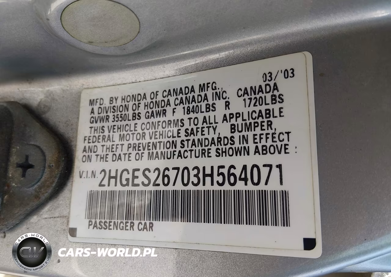 2003 Honda Civic Ex VIN:2HGES26703H564071 - 9