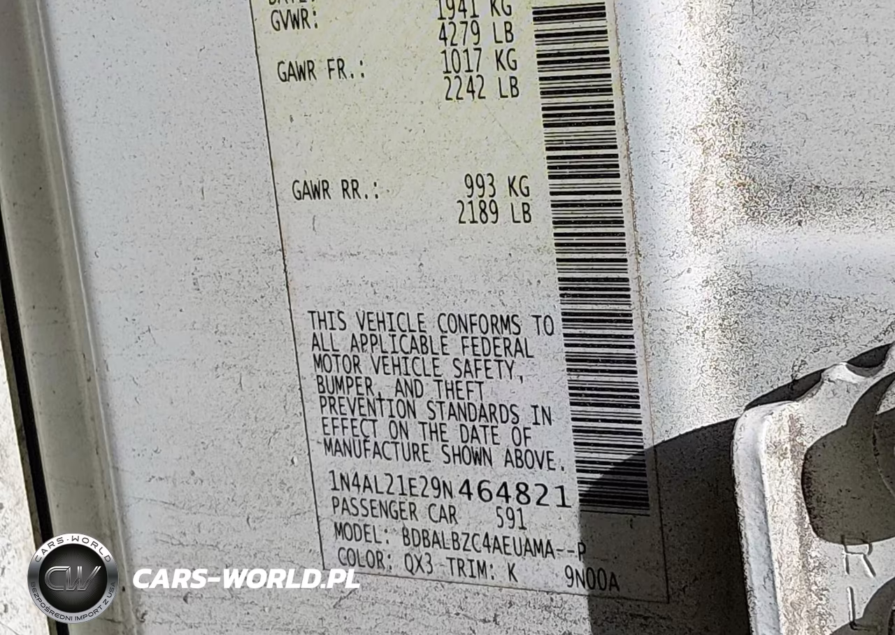 2009 Nissan Altima 2.5 S VIN:1N4AL21E29N464821 - 9