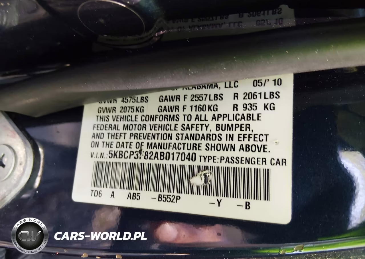 2010 Honda Accord 3.5 Ex-L VIN:5KBCP3F82AB017040 - 9