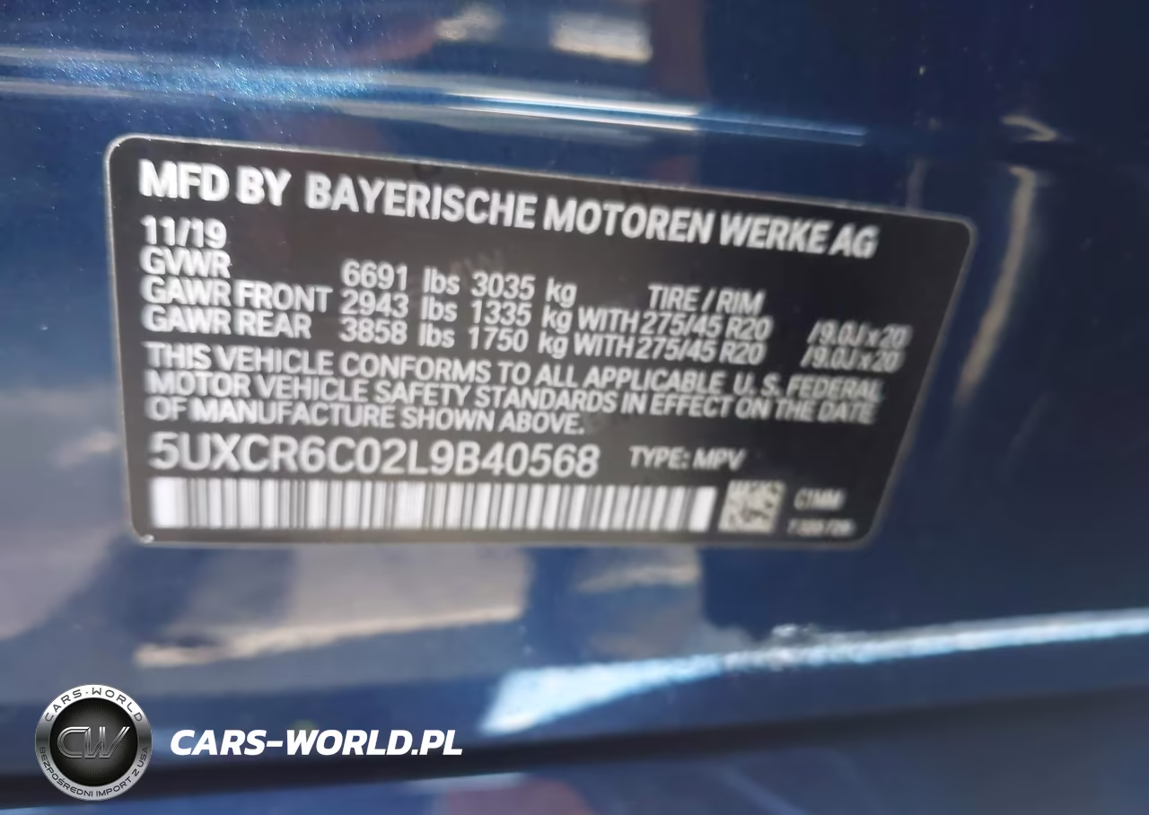 2020 BMW X5 xDrive40I VIN:5UXCR6C02L9B40568 - 9