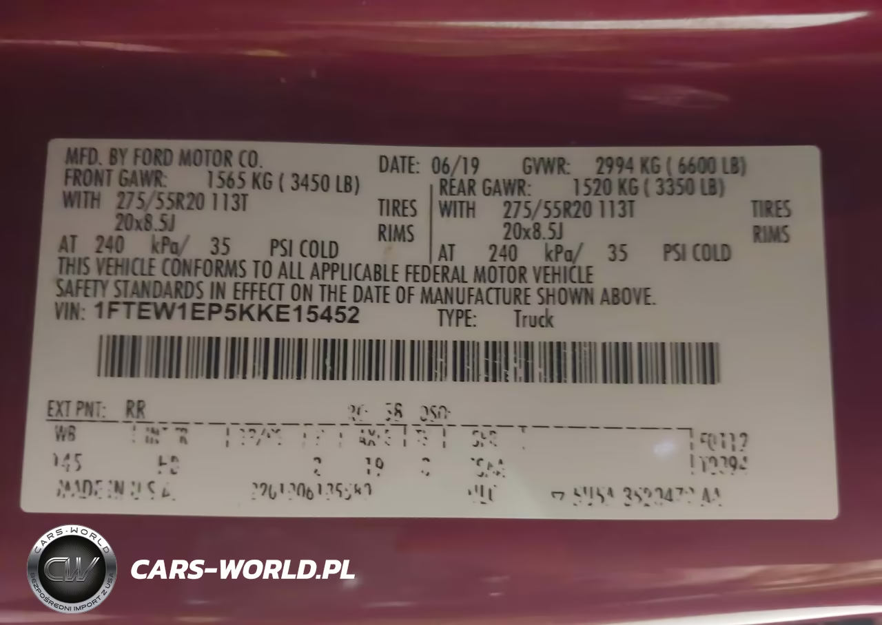 2019 Ford F-150 Lariat VIN:1FTEW1EP5KKE15452 - 9