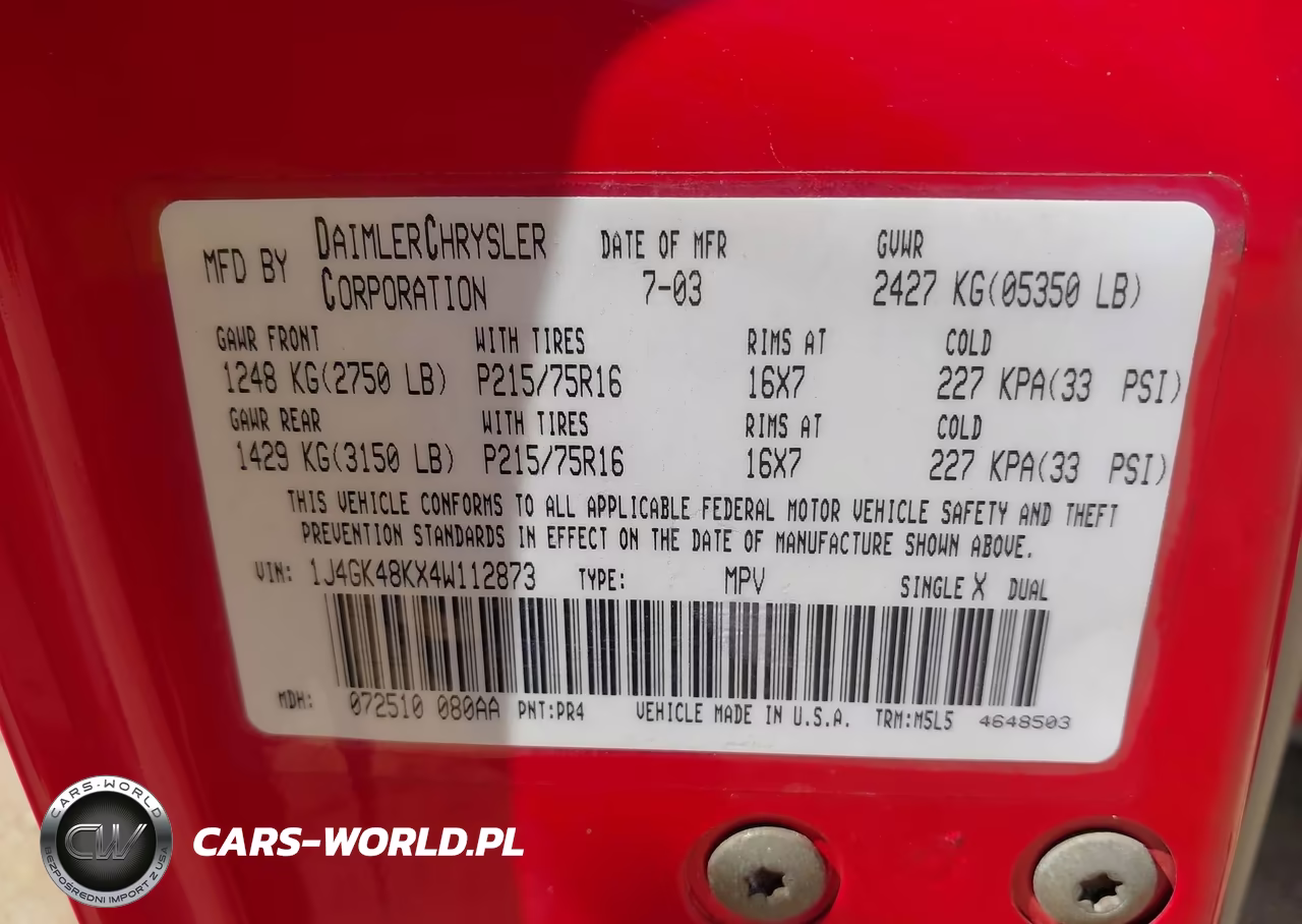 2004 Jeep Liberty Sport VIN:1J4GK48KX4W112873 - 9