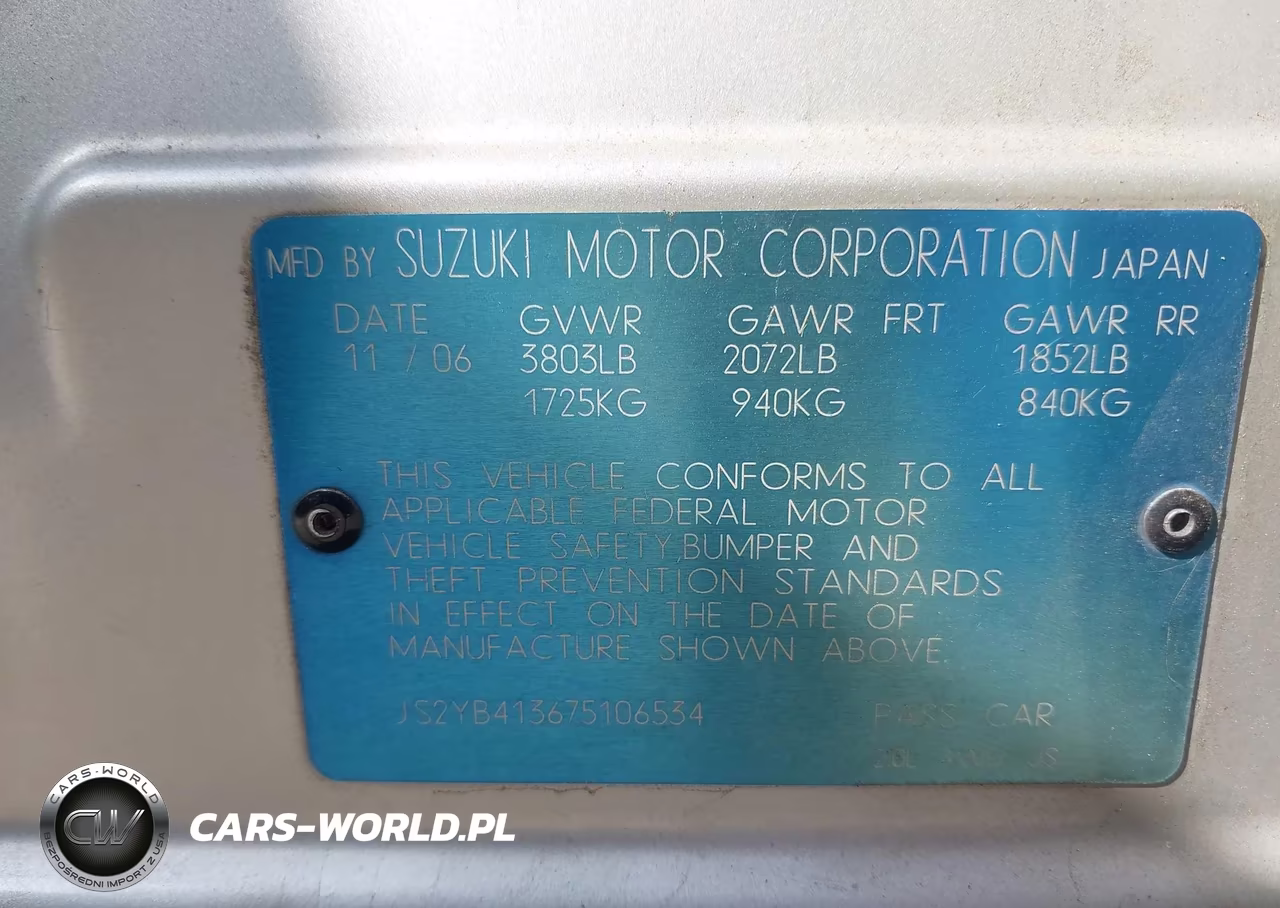 2007 Suzuki Sx4 Convenience-Rally VIN:JS2YB413675106534 - 9