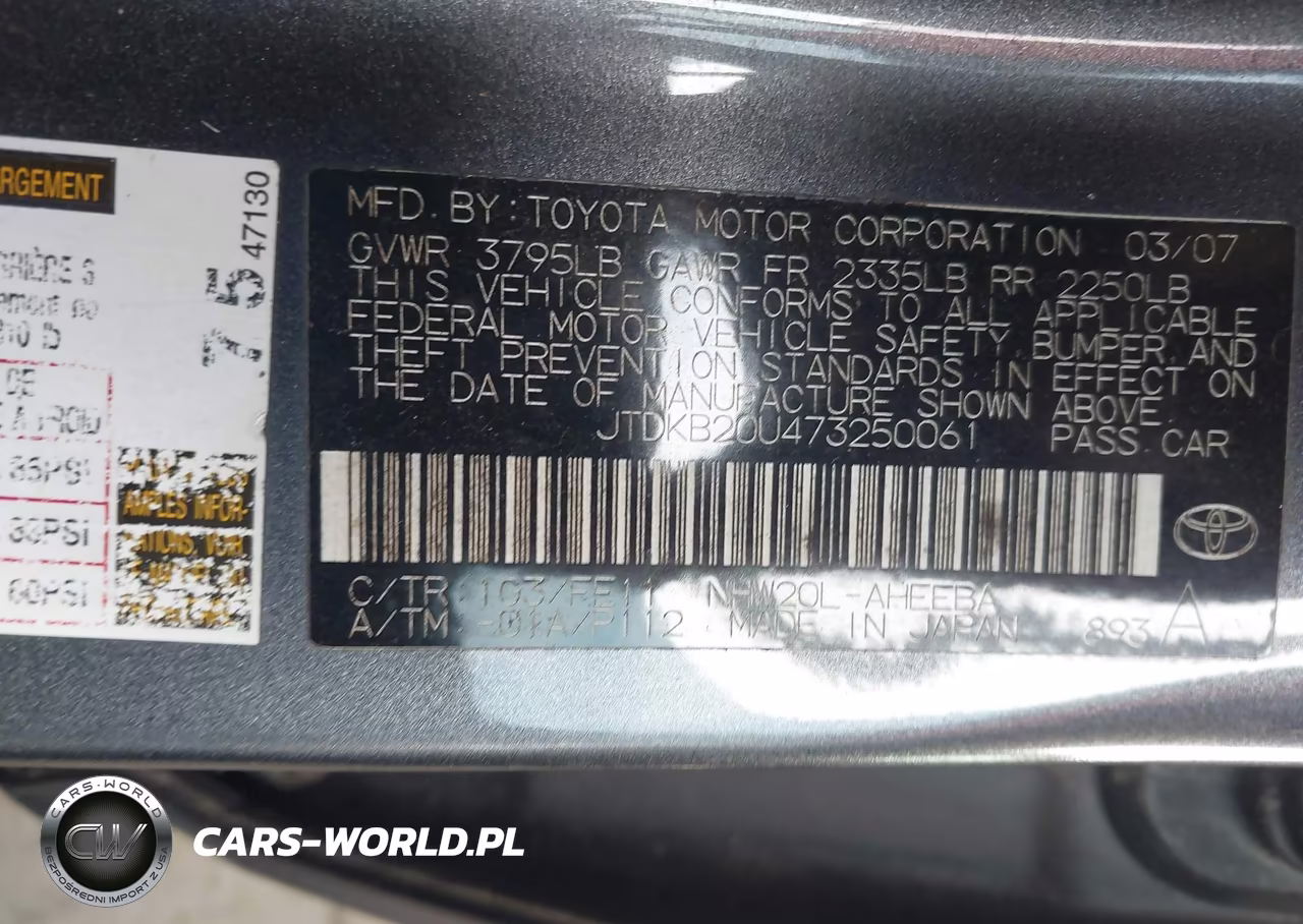 2007 Toyota Prius VIN:JTDKB20U473250061 - 9