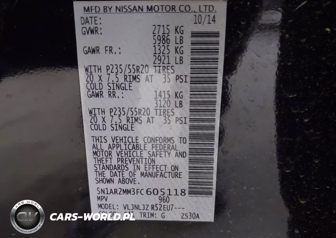 2015 Nissan Pathfinder Platinum VIN:5N1AR2MM3FC605118 - 9