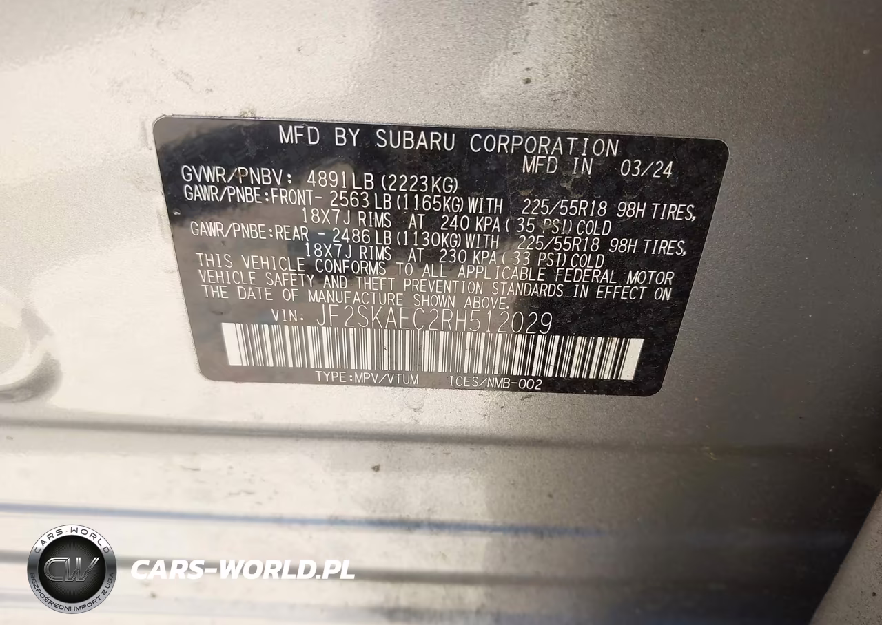 2024 Subaru Forester Sport VIN:JF2SKAEC2RH512029 - 9