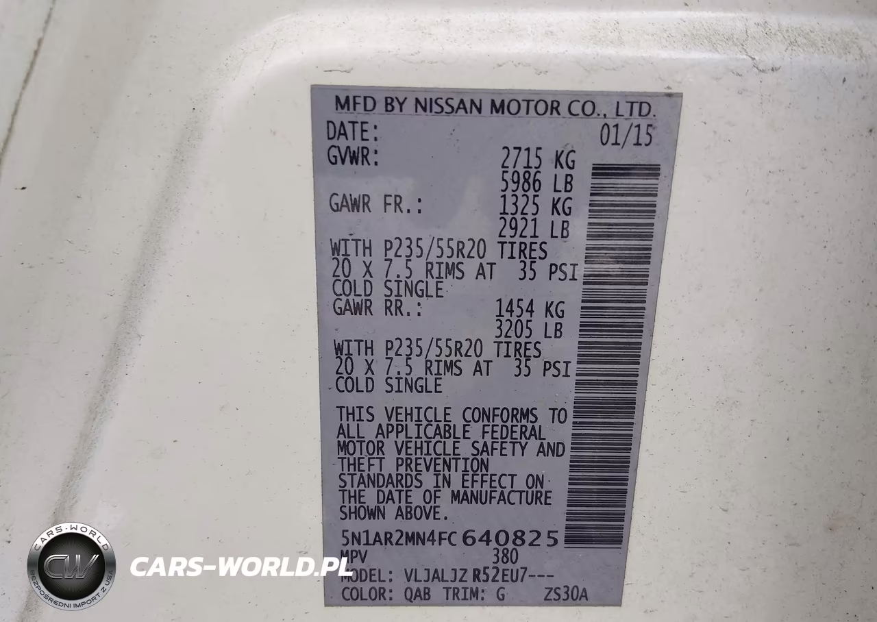 2015 Nissan Pathfinder Platinum VIN:5N1AR2MN4FC640825 - 9