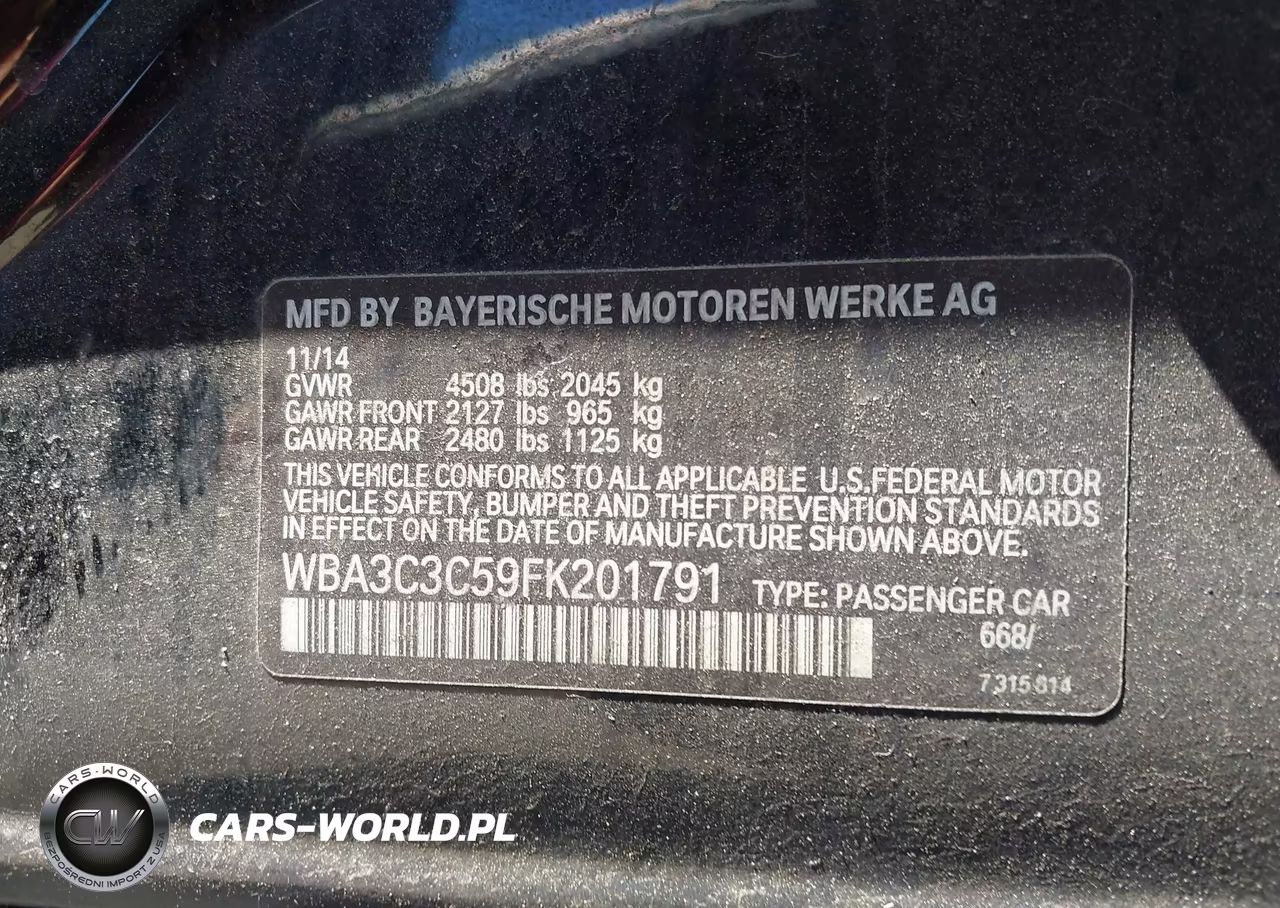 2015 BMW 320I xDrive VIN:WBA3C3C59FK201791 - 9