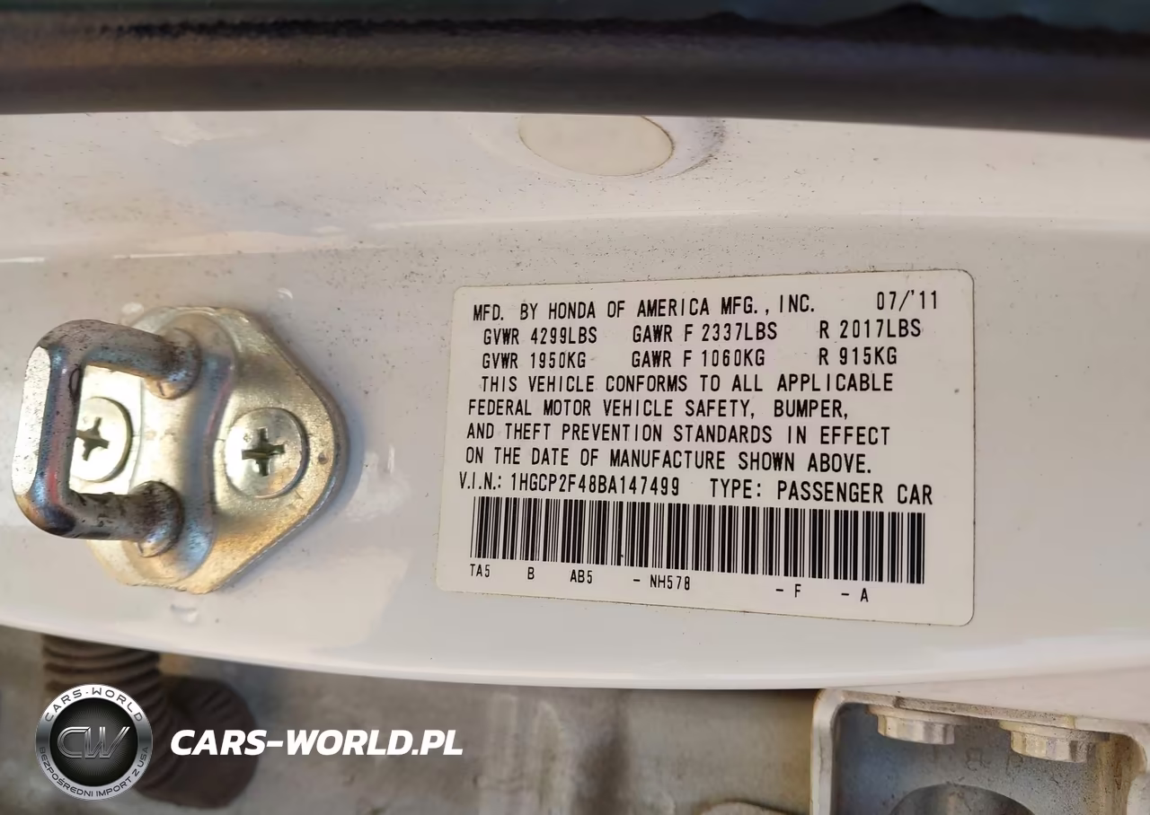 2011 Honda Accord 2.4 Lx-P VIN:1HGCP2F48BA147499 - 9