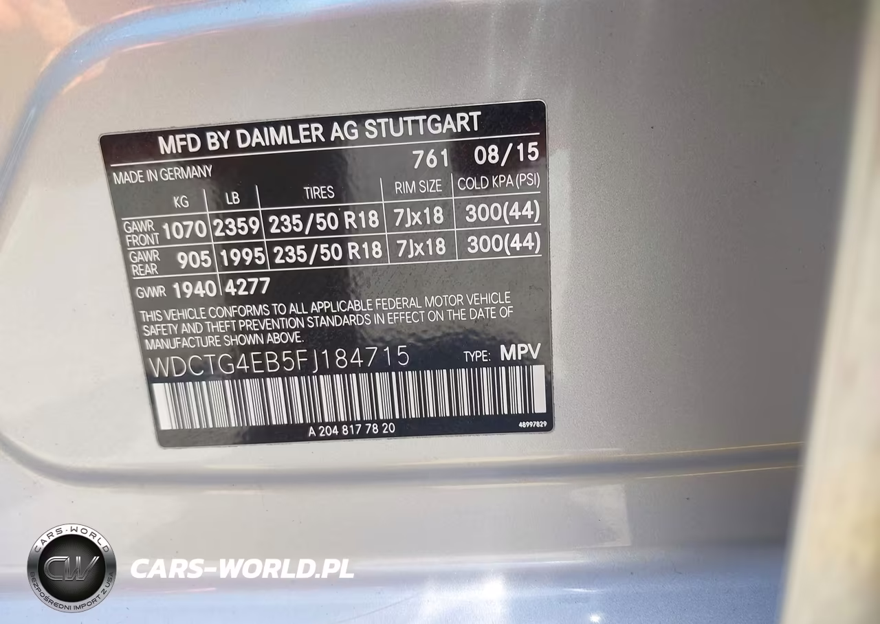 2015 Mercedes-Benz Gla 250 VIN:WDCTG4EB5FJ184715 - 9