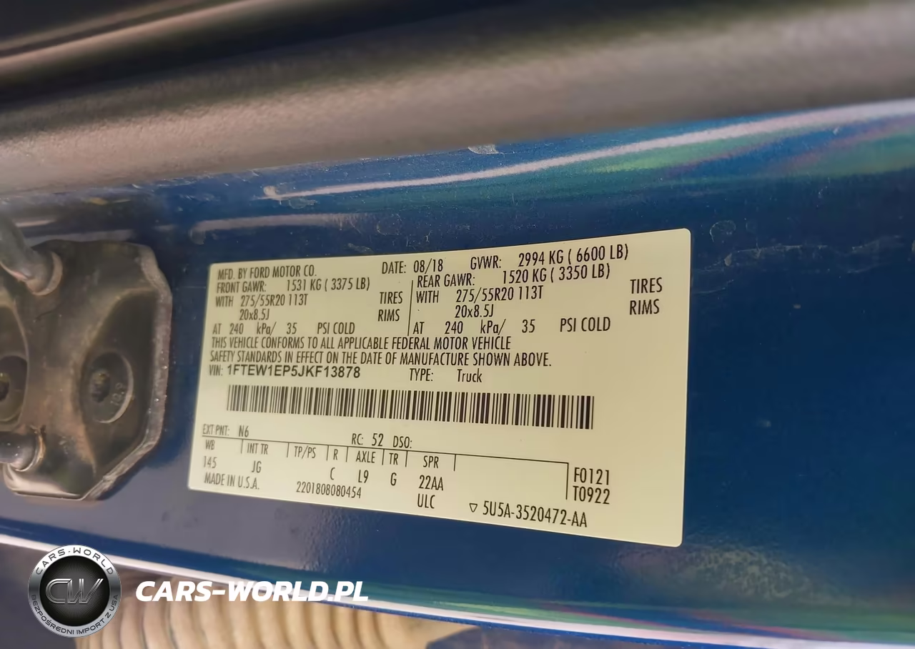 2018 Ford F-150 Xl VIN:1FTEW1EP5JKF13878 - 9