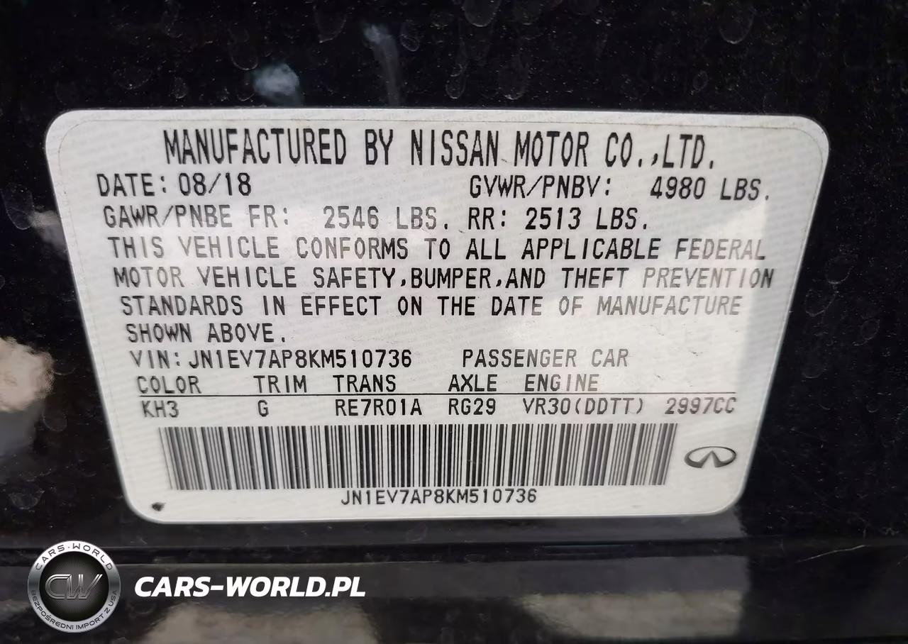 2019 Infiniti Q50 3.0T Luxe VIN:JN1EV7AP8KM510736 - 9