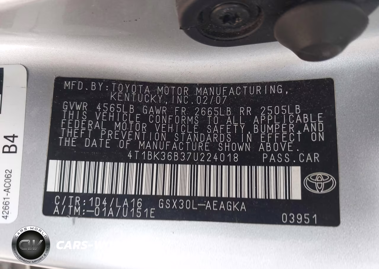 2007 Toyota Avalon Xls VIN:4T1BK36B37U224018 - 9