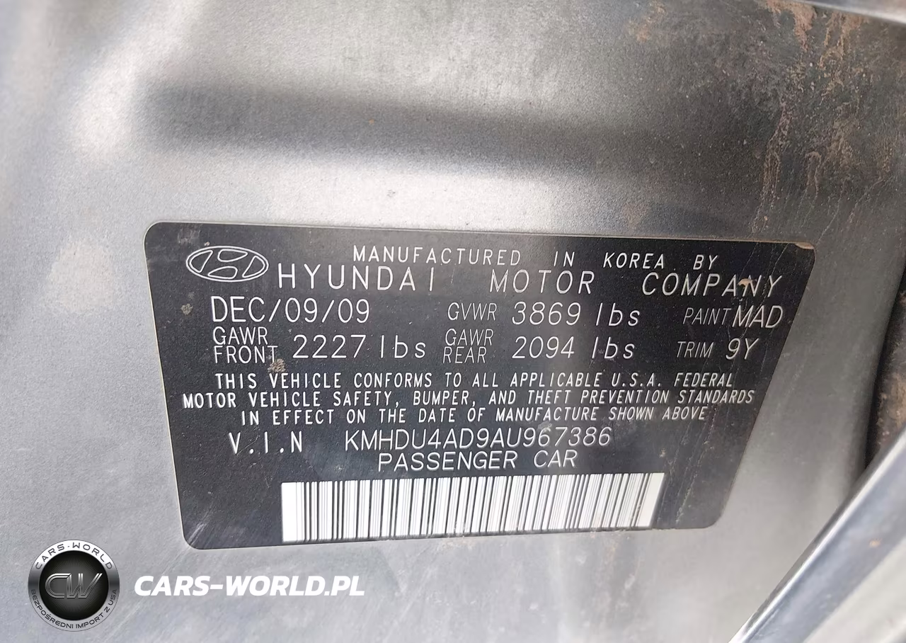 2010 Hyundai Elantra Blue VIN:KMHDU4AD9AU967386 - 9