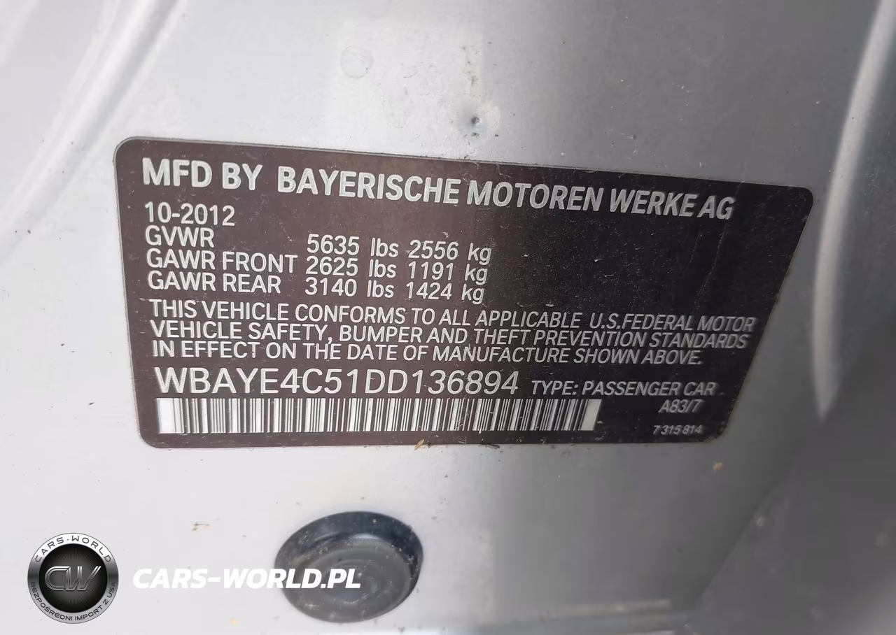 2013 BMW 740Li VIN:WBAYE4C51DD136894 - 9
