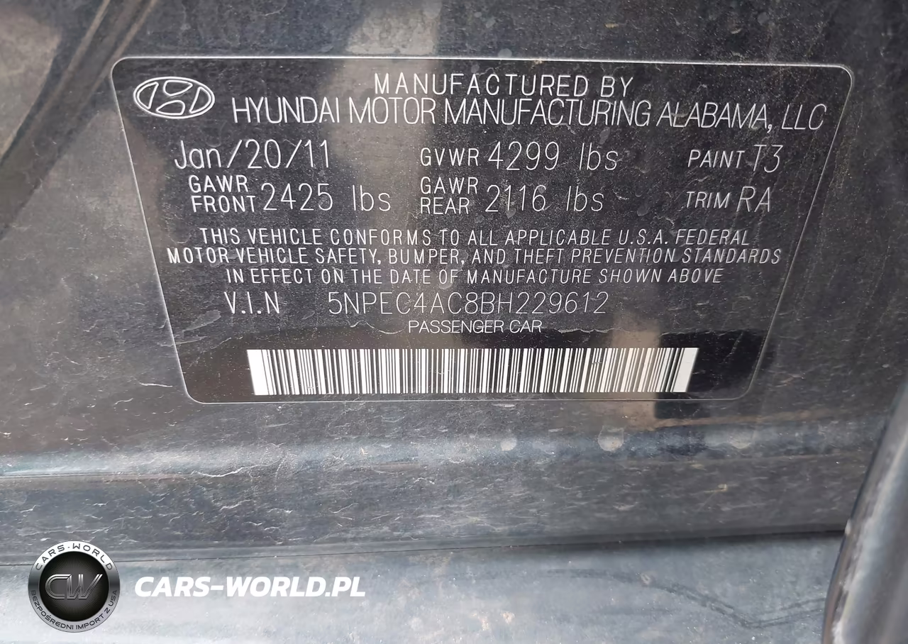 2011 Hyundai Sonata Se VIN:5NPEC4AC8BH229612 - 9
