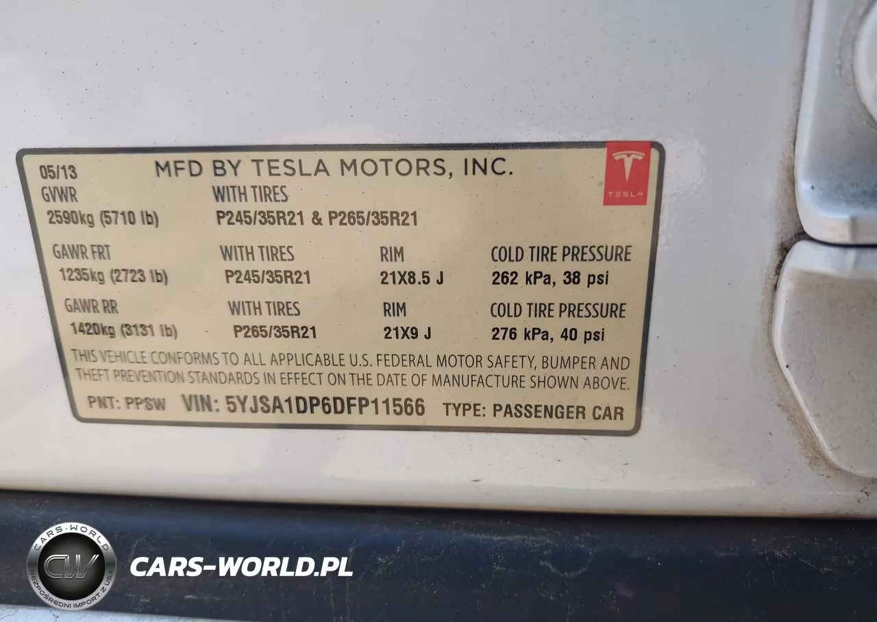 2013 Tesla Model S Performance VIN:5YJSA1DP6DFP11566 - 9
