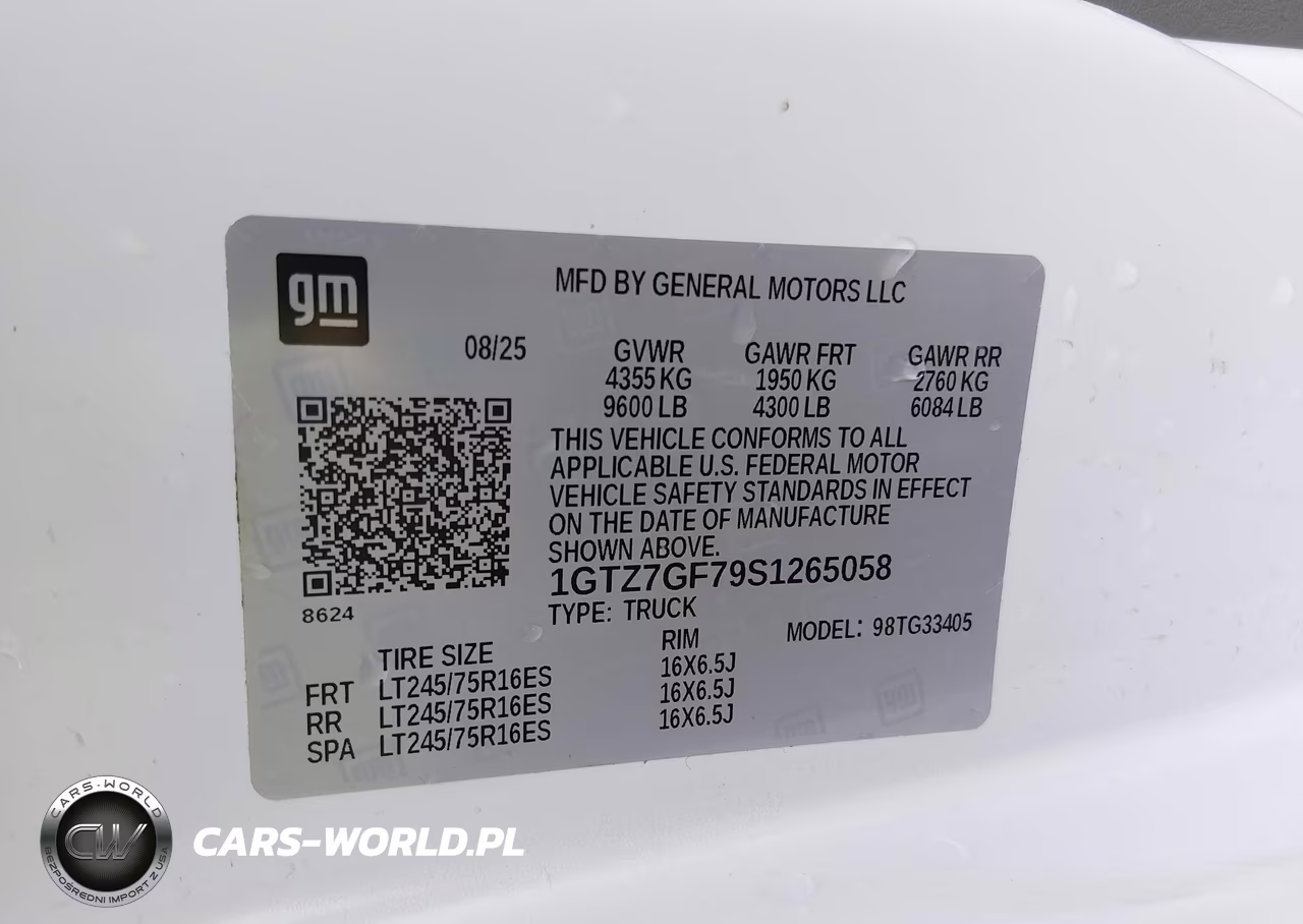 2025 GMC Savana Cargo Rwd 3500 Regular Wheelbase Work Van VIN:1GTZ7GF79S1265058 - 9