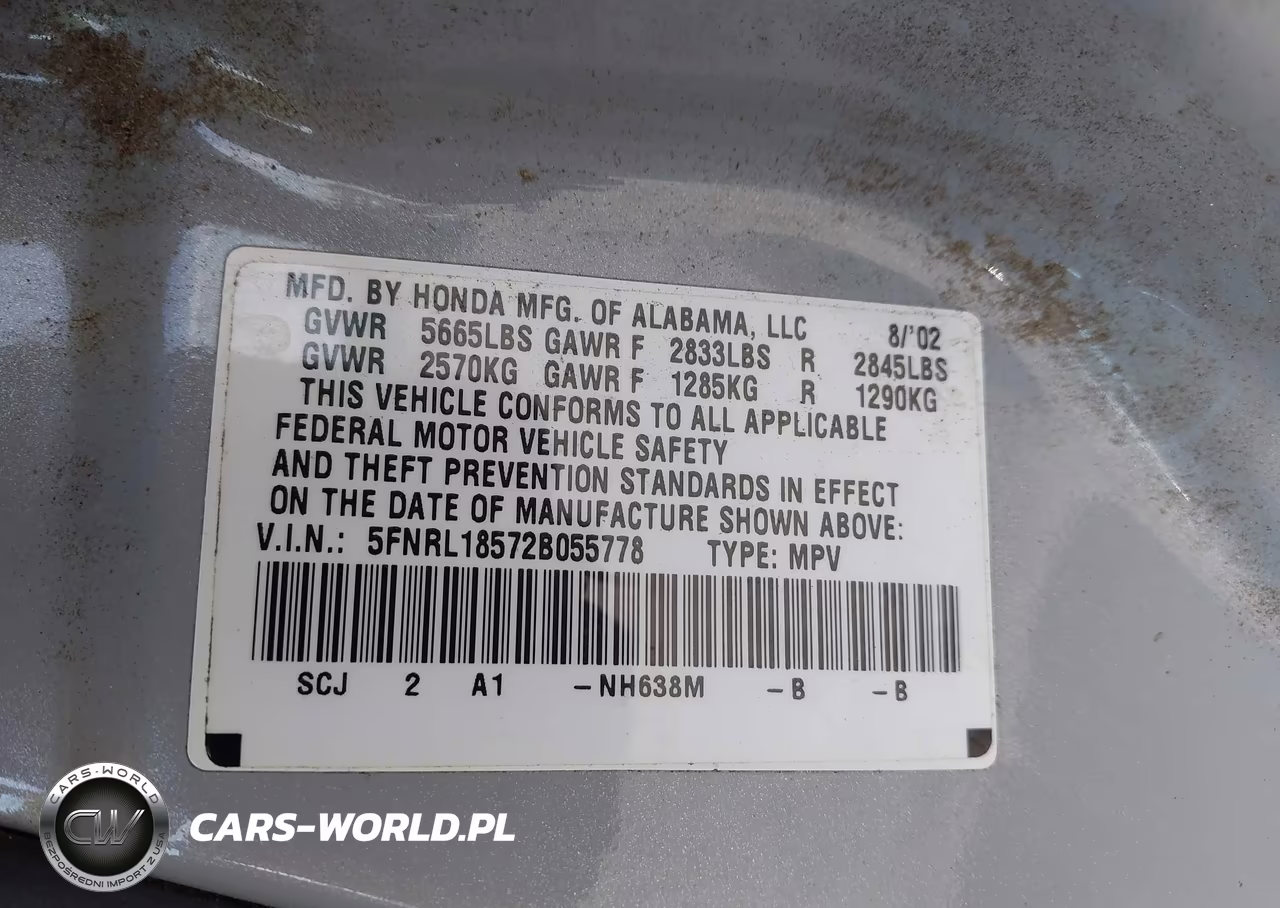 2002 Honda Odyssey Lx VIN:5FNRL18572B055778 - 9